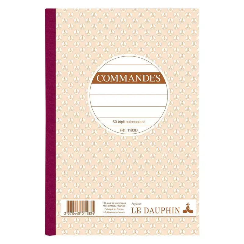 Manifold "Commandes" autocopiant tripli 210x148 mm - Le Dauphin