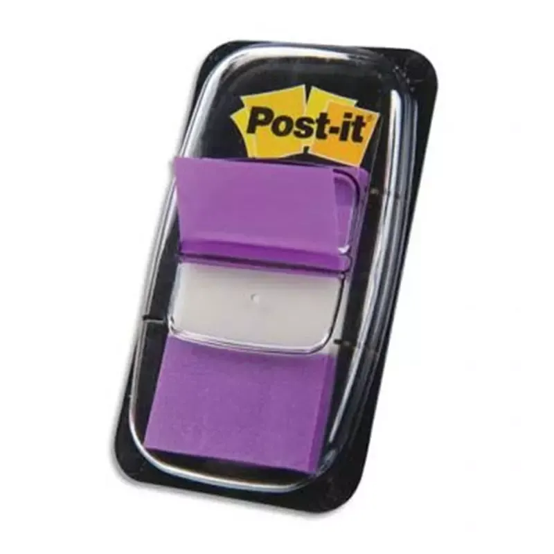 Marque-pages adhésifs Post-it Index lilas 25,4 x 43,2 mm en distributeur (50 index)