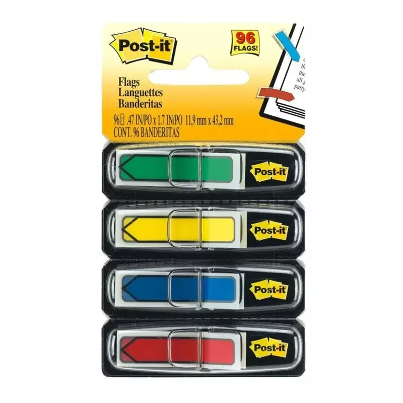 Marque-pages Post-it Index flèche 11,9 x 43,2 mm, 4 couleurs (4 x 24)