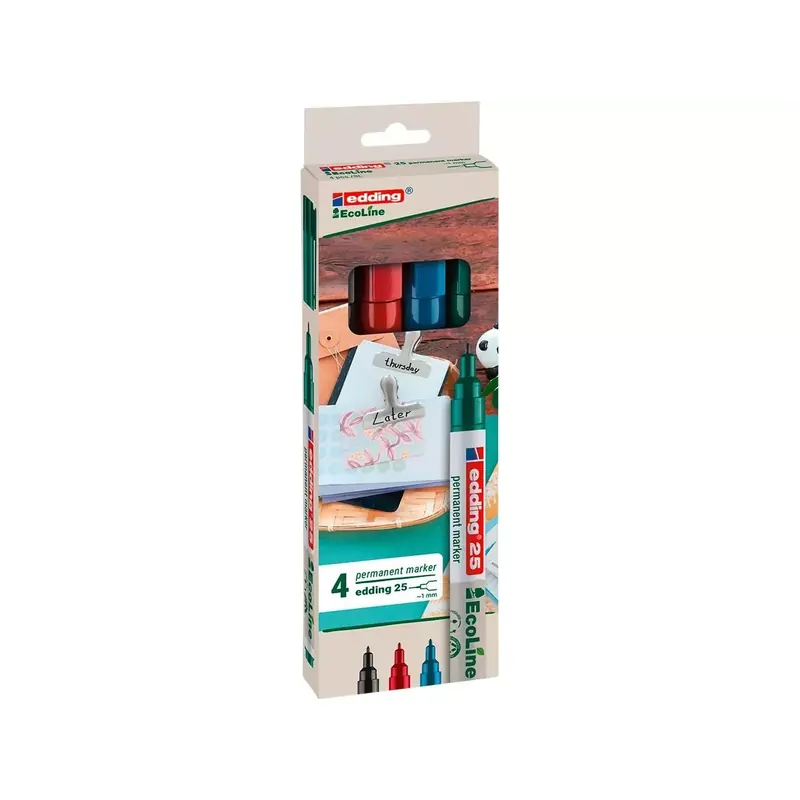 Marqueurs Edding 25 Ecoline assortiment 4 couleurs