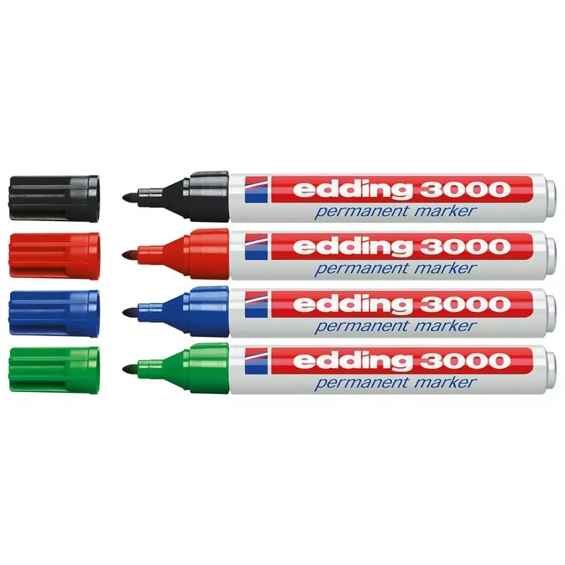 Marqueurs rechargeables Edding, assortiment 4 couleurs