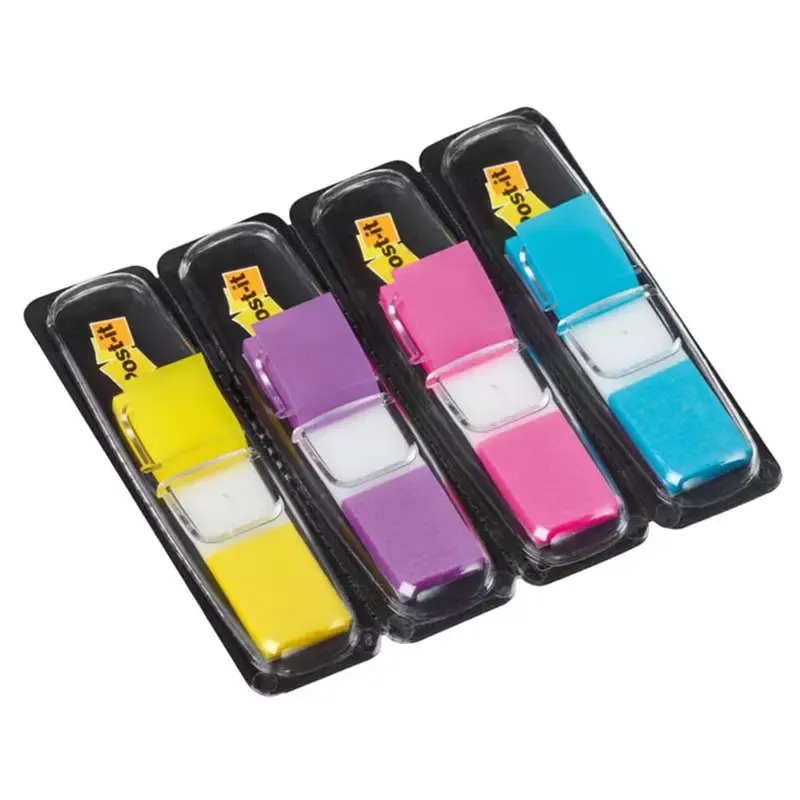 Mini marque-pages Post-it Index 11,9 x 43,2 mm 4 couleurs en distributeurs (4 x 35 index)