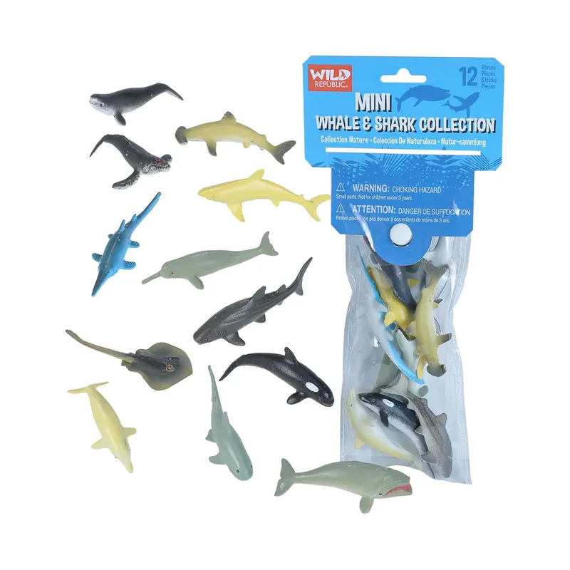 Mini Sac Baleines & Requins Wild Republic – 12 Figurines Aquatiques