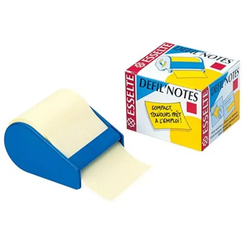 Notes adhésives en rouleau Esselte 60 mm x 10 m jaune avec dévidoir