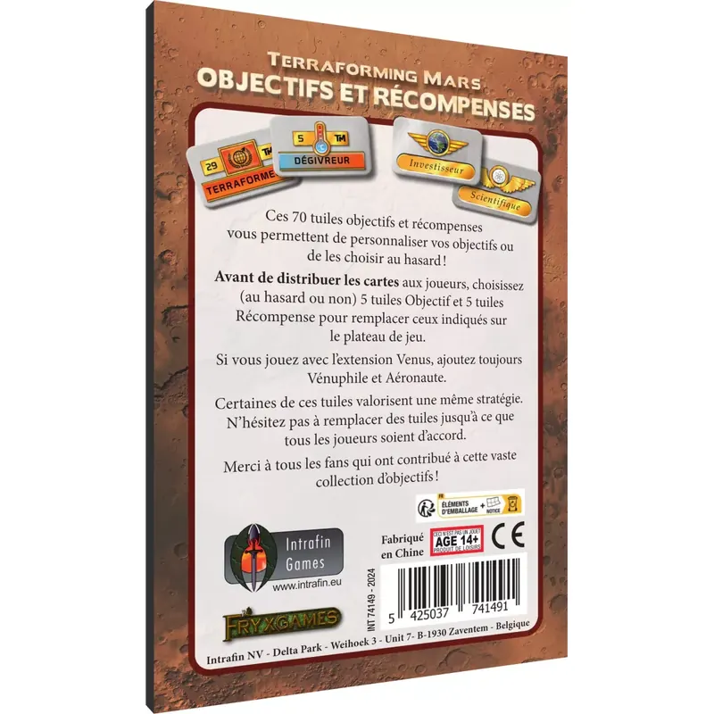 Objectifs et Récompenses - Extension Terraforming Mars