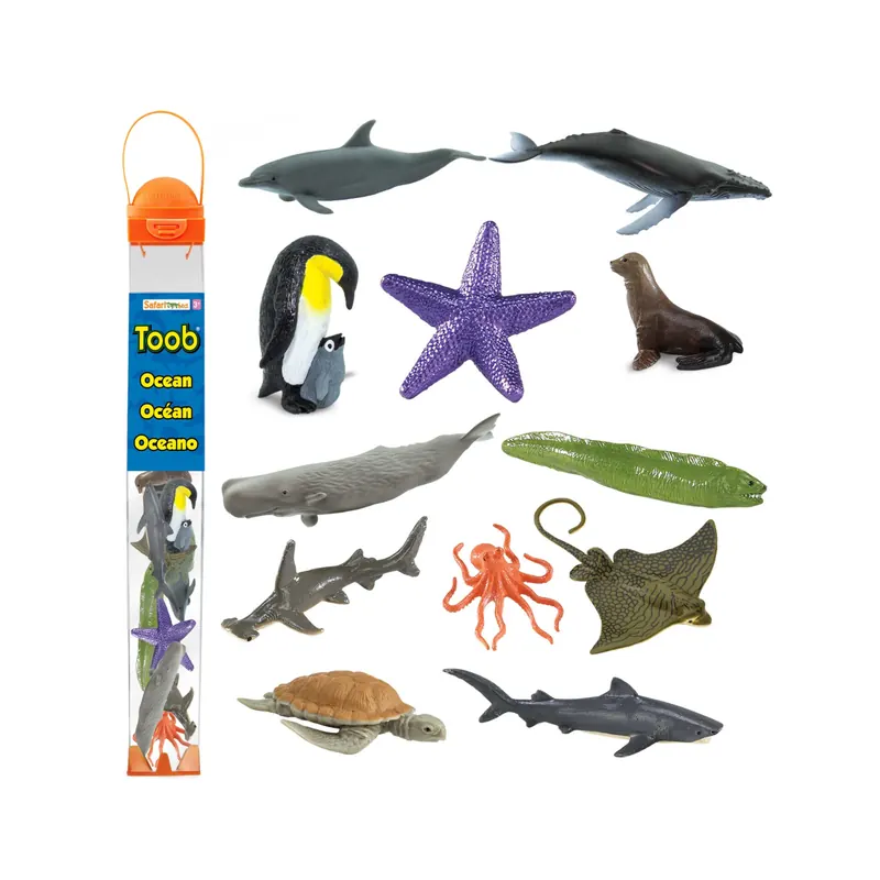 Océan - Tube Safari de 12 figurines des animaux marins