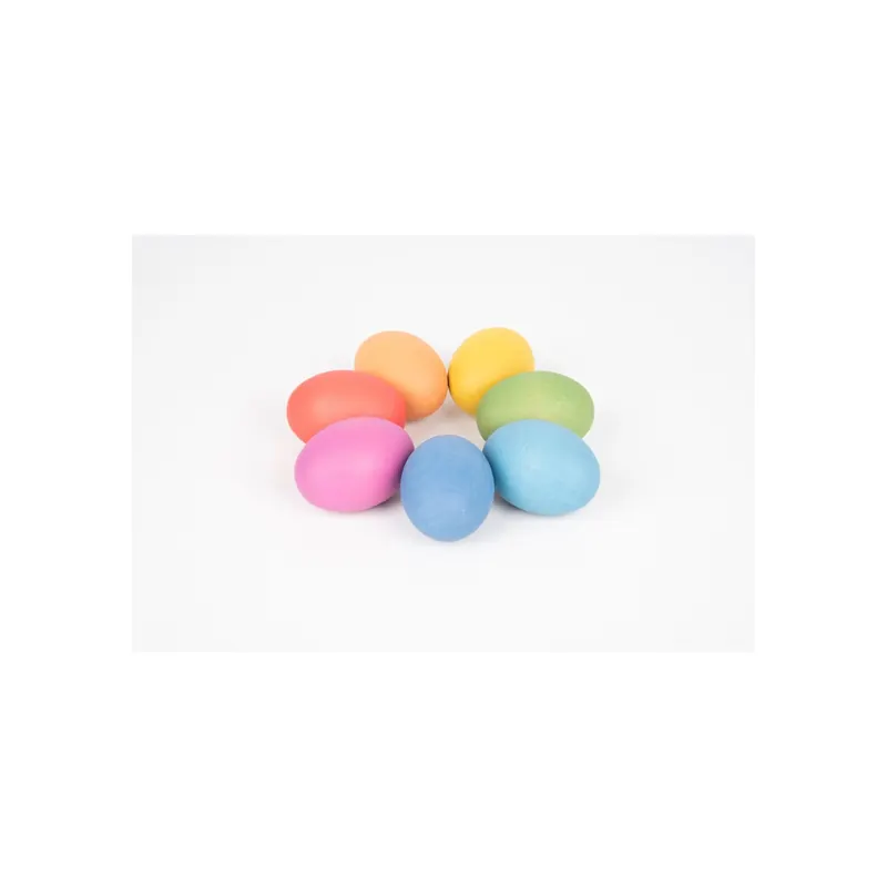 Oeufs en bois arc-en-ciel - Lot de 7 Tickit - Jeu libre tri et mandala