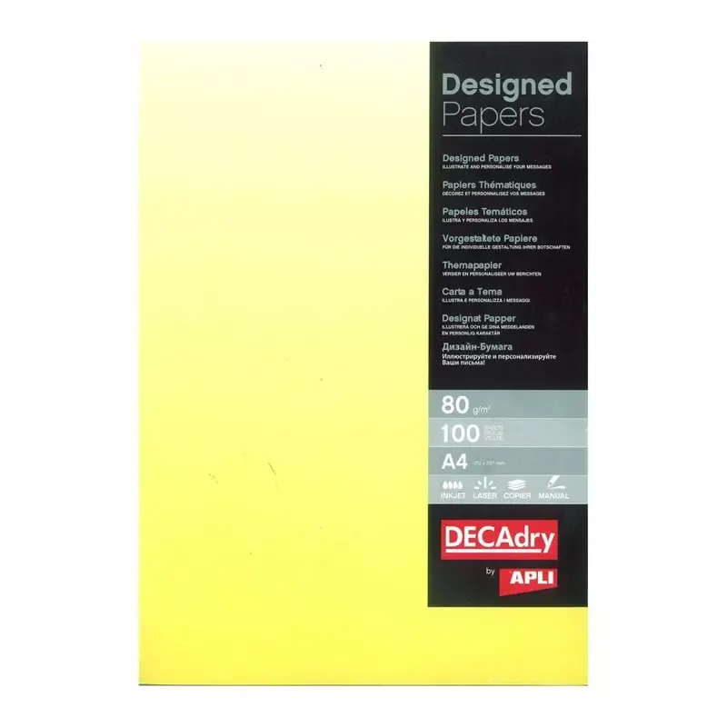 Pack de 100 feuilles de papier pré-imprimé dégradé jaune