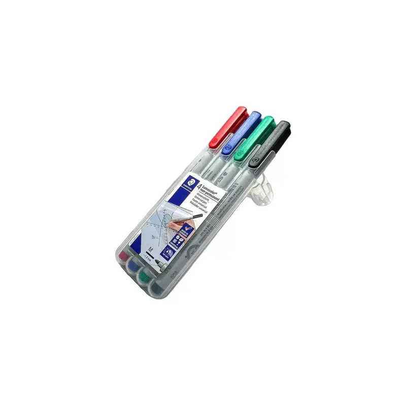 Pack de 4 Marqueurs Lumocolor Staedtler Effaçables à Pointe Fine 1.0 mm