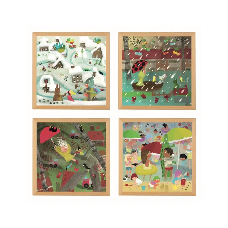 Pack de 4 puzzles – Les intempéries : paysages, climat et actions