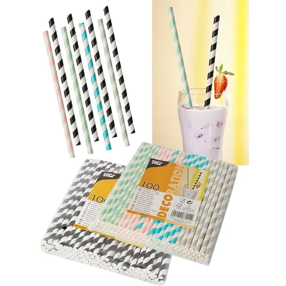 Paille en papier «Stripes»
