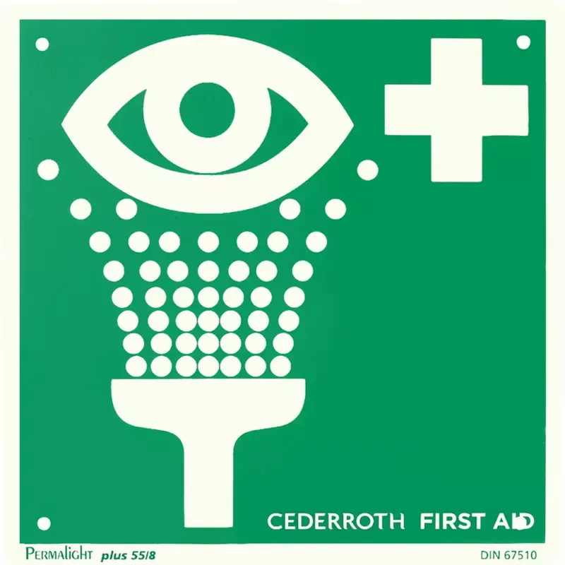 Panneau de signalisation Cederroth douche oculaire luminescent double face 200 × 200 mm