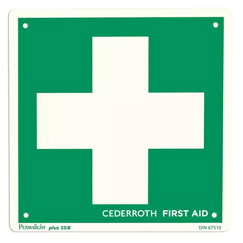 Panneau de signalisation premiers secours luminescent double face 200 x 200 mm