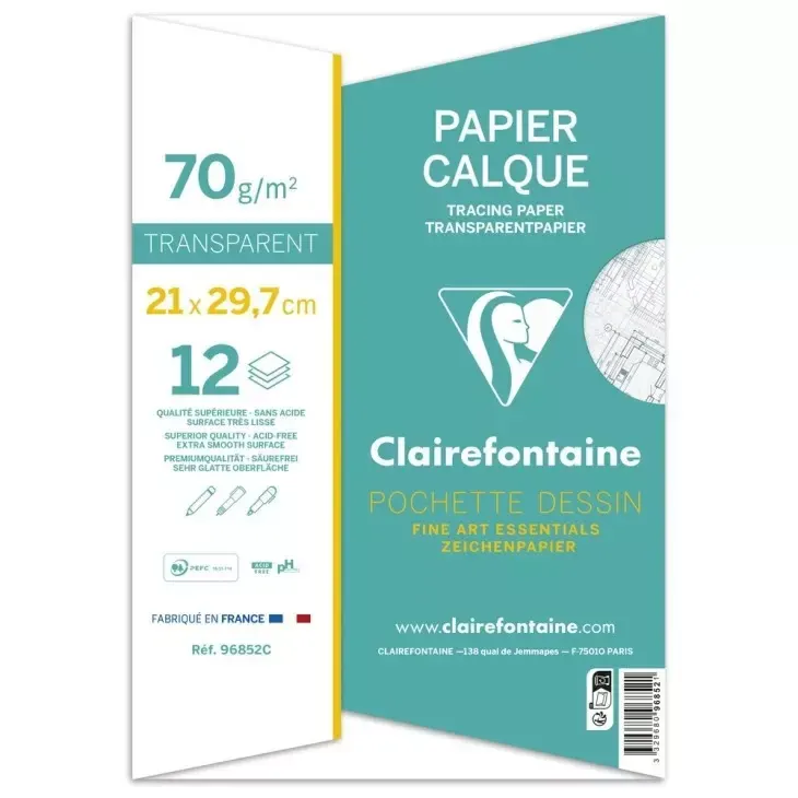 Papier calque écologique, certifié PEFC