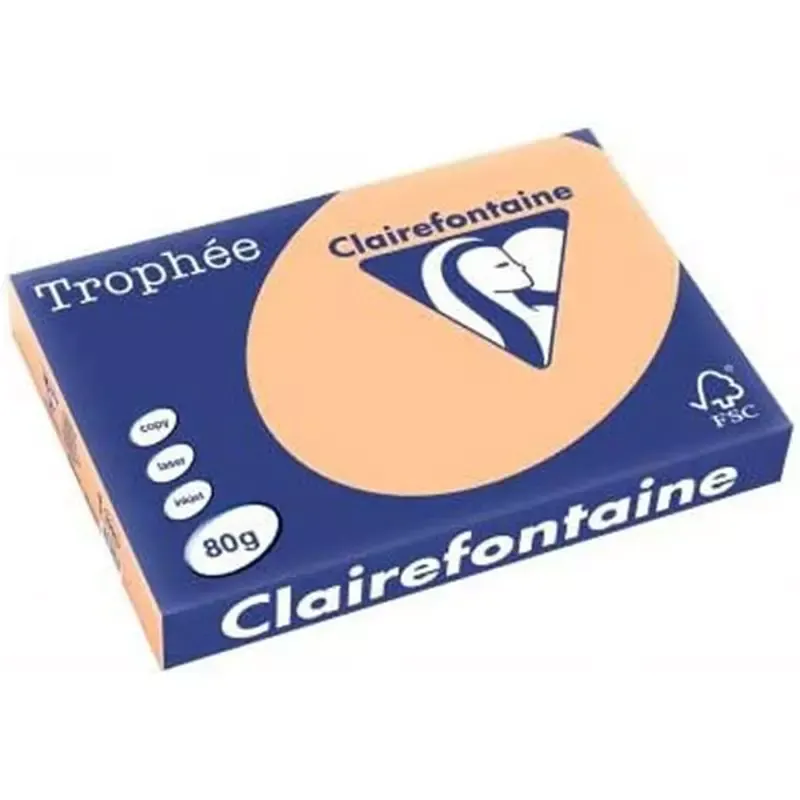 Papier couleur Clairefontaine Trophée A3 80 g/m2, abricot (ramette de 500 feuilles)