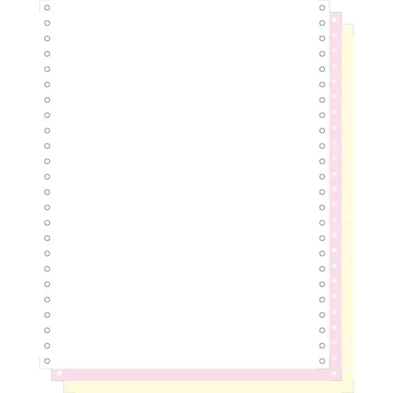Papier listing Exacompta autocopiant 3 plis blanc, rose, jaune 240 mm x 12" (1000 feuilles)