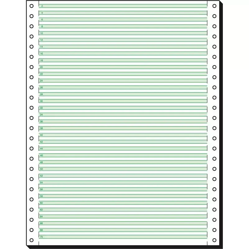Papier listing Sigel 240 mm x 12 pouces 60 g ligné vert 1 pli (2000 feuilles)