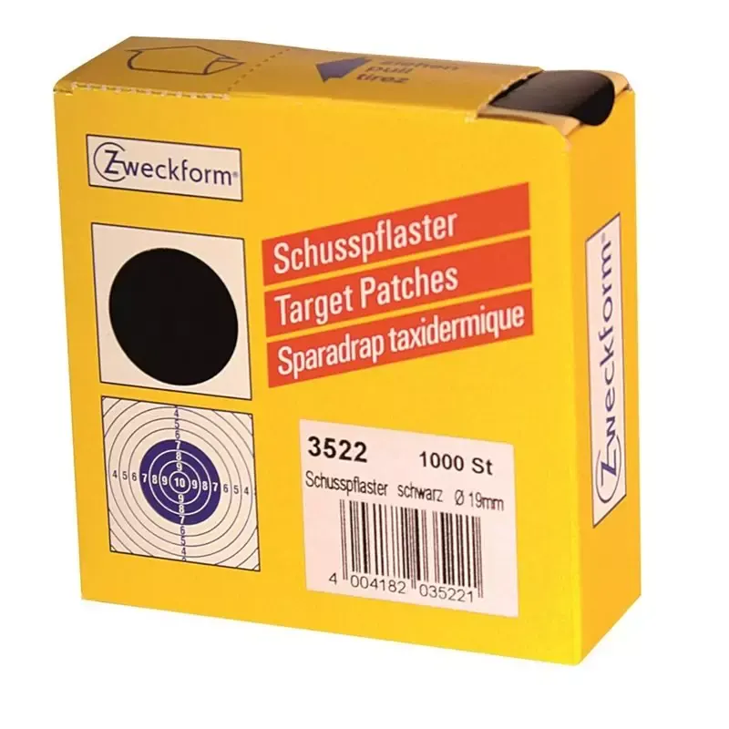 Pastilles pour cible de tir Avery noires 19 mm en distributeur (1000 pastilles)