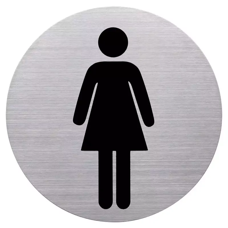 Pictogramme autocollant WC Femmes - acier inoxydable