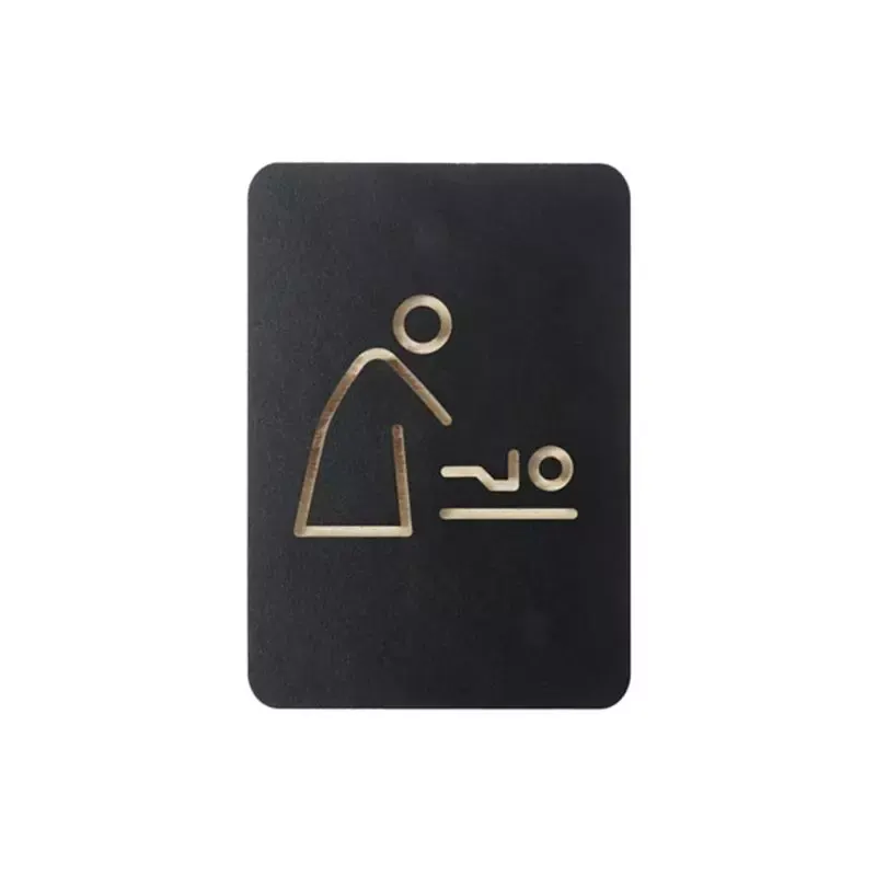 Pictogramme espace change bébé en contreplaqué adhésif, 105 x 150 mm, noir