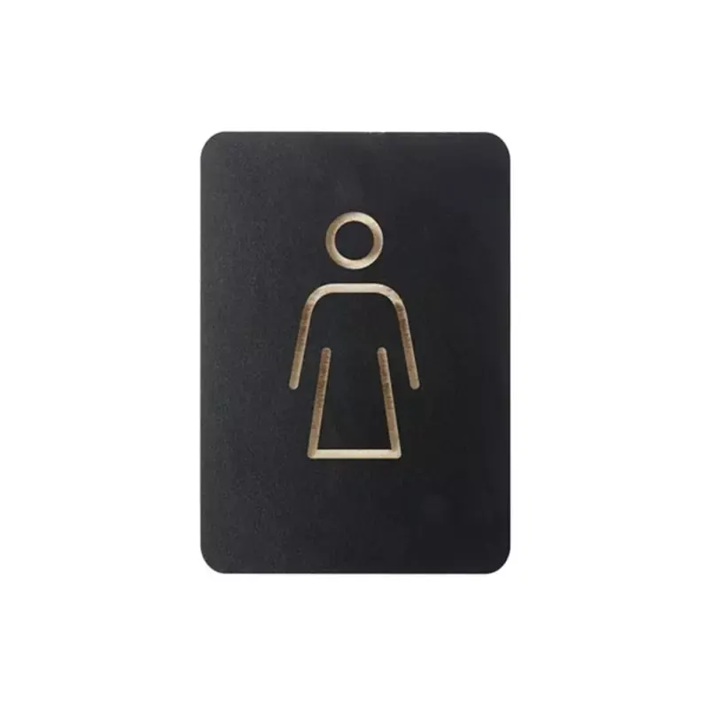 Pictogramme WC femmes adhésif en contreplaqué noir 105 x 150 mm