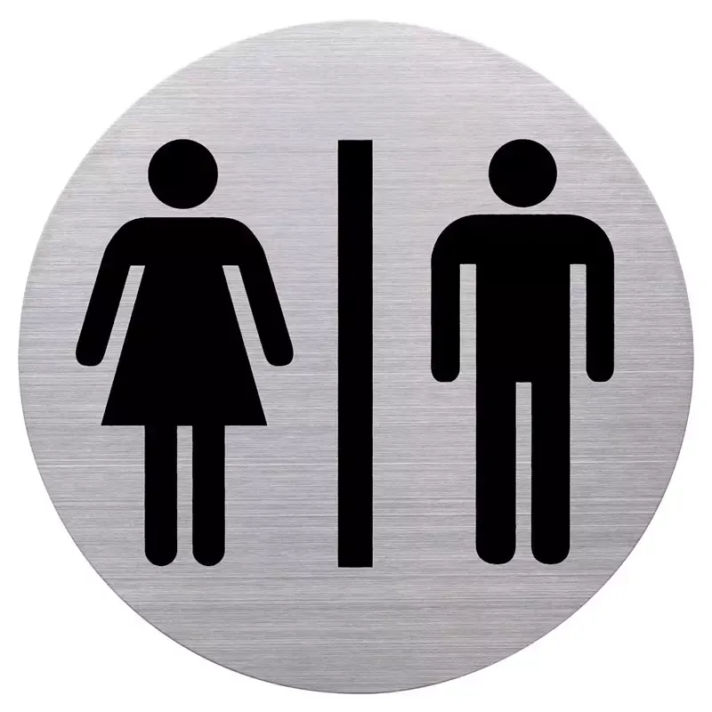 Pictogramme WC Femmes & Hommes argent