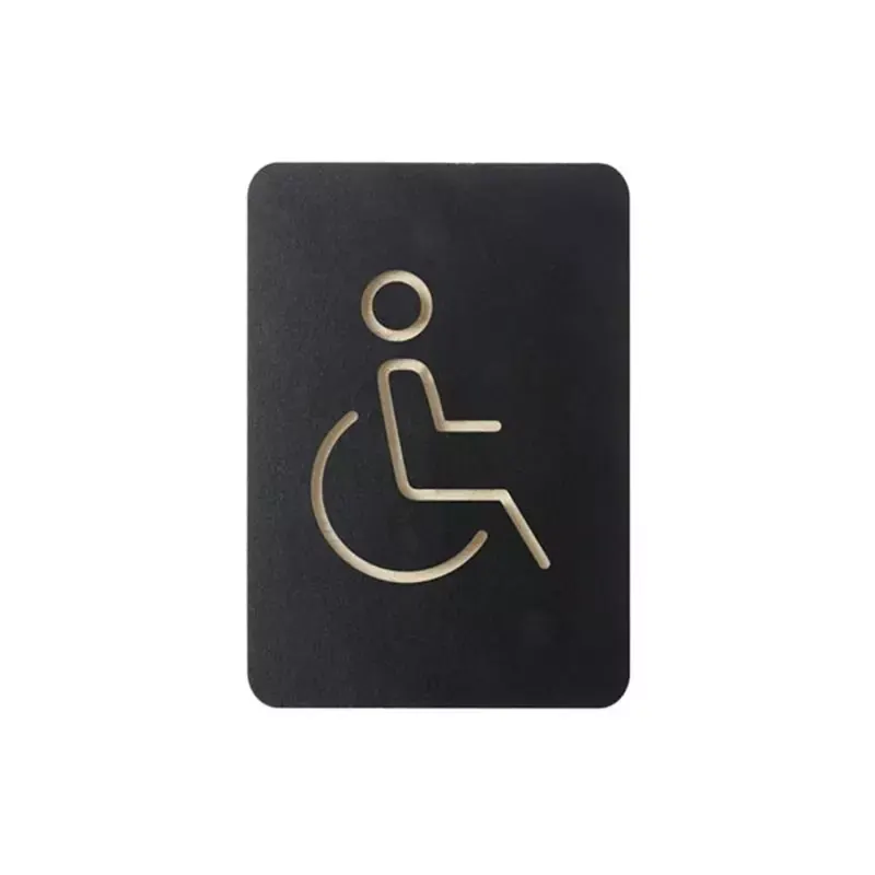 Pictogramme WC handicapés adhésif en contreplaqué noir 105 x 150 mm