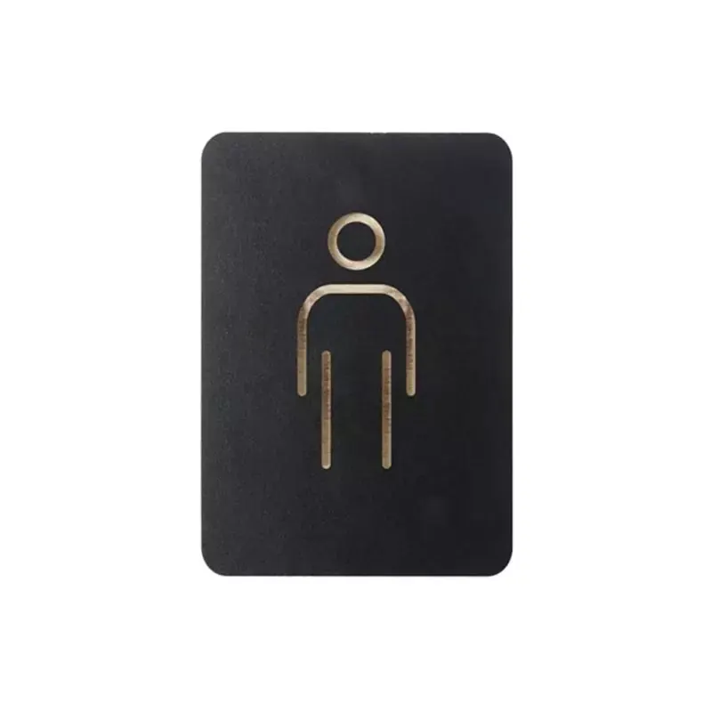 Pictogramme WC hommes adhésif en contreplaqué 105 x 150 mm, noir