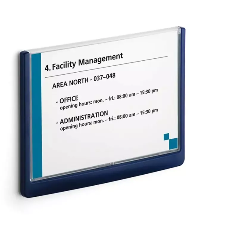 Plaque de porte CLICK SIGN format A5 bleu foncé