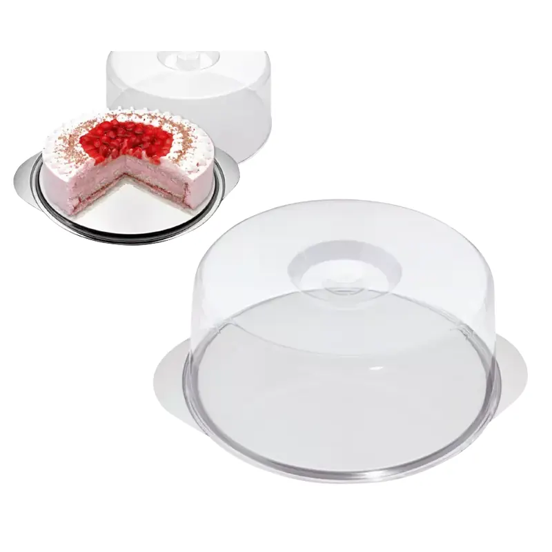 Plat à gâteau, avec cloche plastique