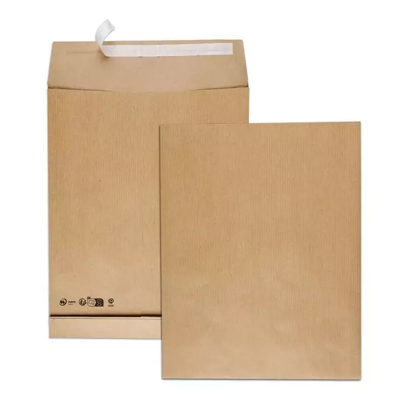 Pochette à soufflets GPV kraft brun 260 x 330 mm 120 g/m² sans fenêtre (boîte de 250)