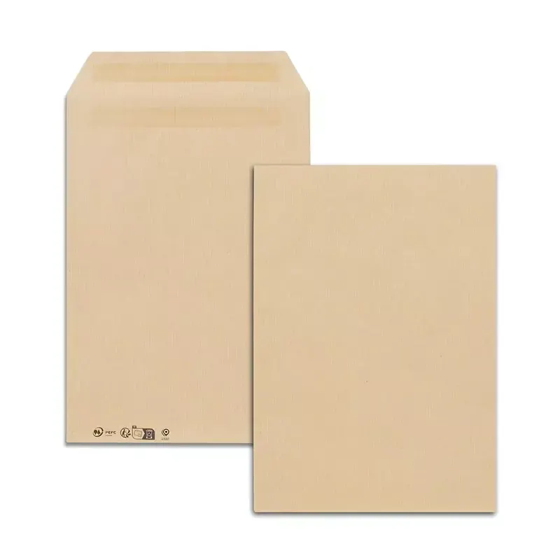 Pochette d'expédition C4 kraft brun recyclé 229 x 324 mm, 90 g, autocollante (boîte de 250)