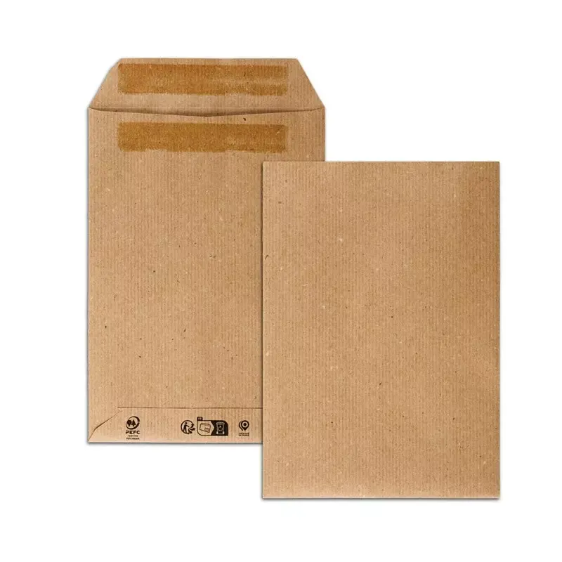 Pochette d'expédition C5 kraft brun recyclé 162 x 229 mm, 90 g, autocollante (boîte de 500)