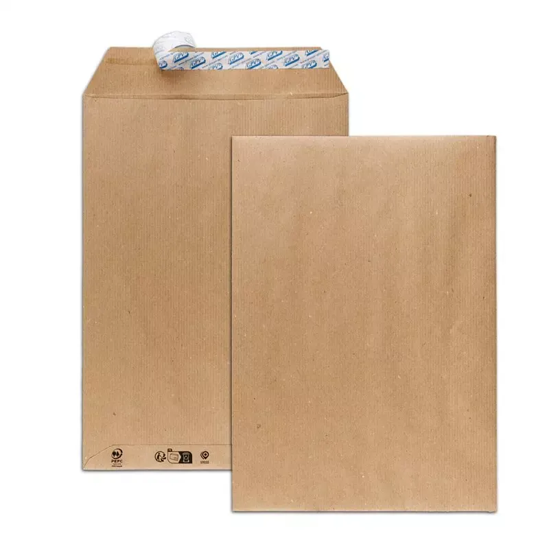Pochette d'expédition GPV kraft brun recyclé C4 229 x 324 mm 90 g/m² auto-adhésive (paquet de 25)