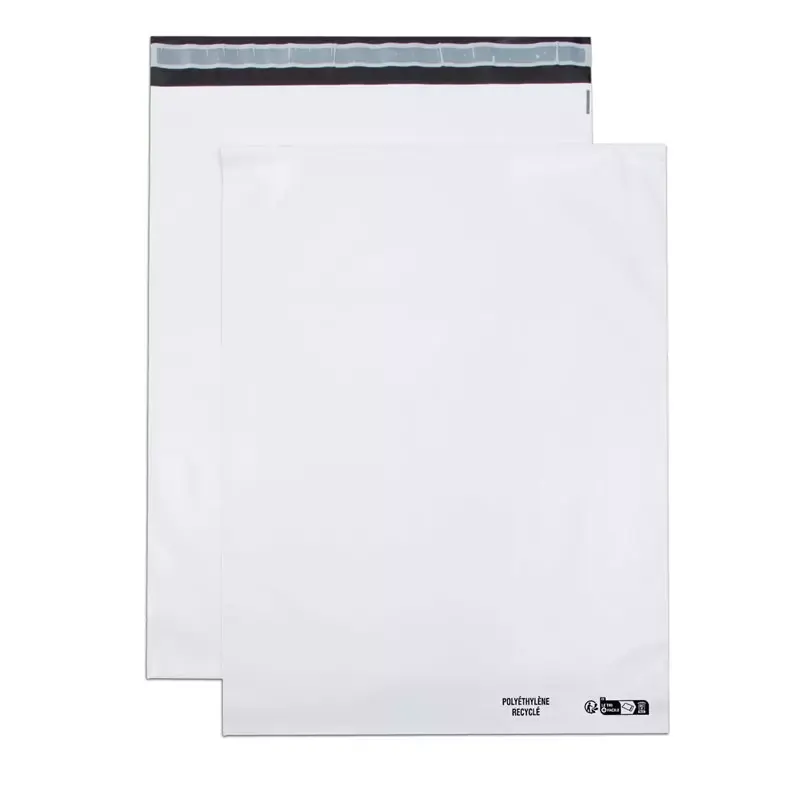 Pochette d'expédition plastique GPV polyéthylène blanc opaque 360 x 485 mm (paquet de 10)