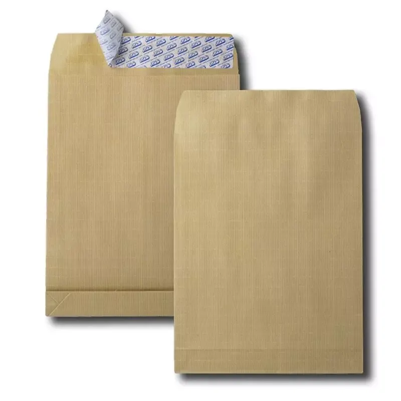 Pochettes à soufflet 30 mm bande de protection sans fenêtre - 24 - 260 x 330 mm - 50 pcs - Kraft armé