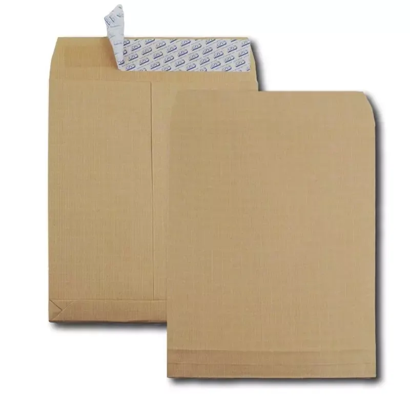 Pochettes à soufflet 30 mm bande de protection sans fenêtre - 26 - 280 x 375 mm - 50 pcs - Kraft armé