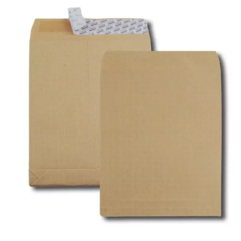 Pochettes à soufflet 30 mm bande de protection sans fenêtre - B4 - 250 x 353 mm - 50 pcs - Kraft armé