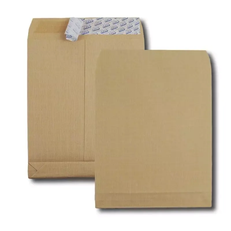 Pochettes à soufflet 30 mm bande de protection sans fenêtre - C4 - 229 x 324 mm - 50 pcs - Kraft armé