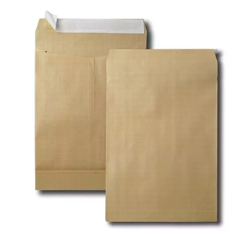 Pochettes à soufflet 50 mm bande de protection sans fenêtre - 24 - 260 x 330 mm - 50 pcs - Kraft armé