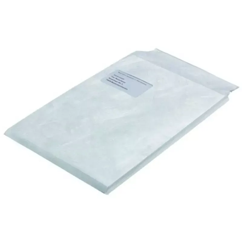 Pochettes d'expédition à soufflet bande de protection - fenêtre à gauche - C4 - 20 mm - 100 pcs - blanc