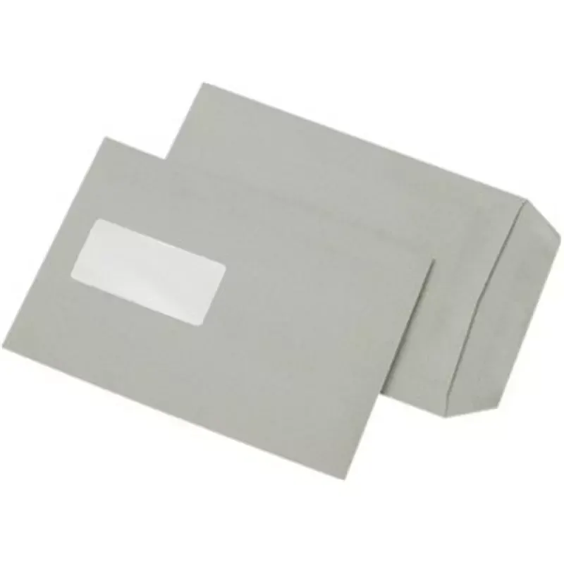 Pochettes d'expédition autocollantes fenêtre à gauche - C5 - 162 x 229 mm - 500 pcs - gris