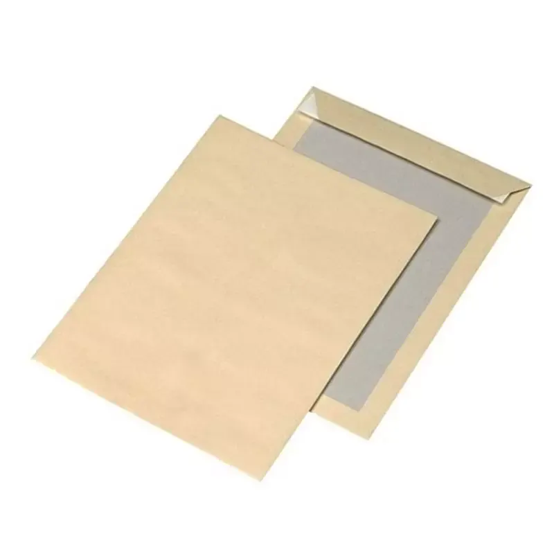 Pochettes dos carton autocollantes sans fenêtre - C4 - 229x324 mm - 125 pcs - marron