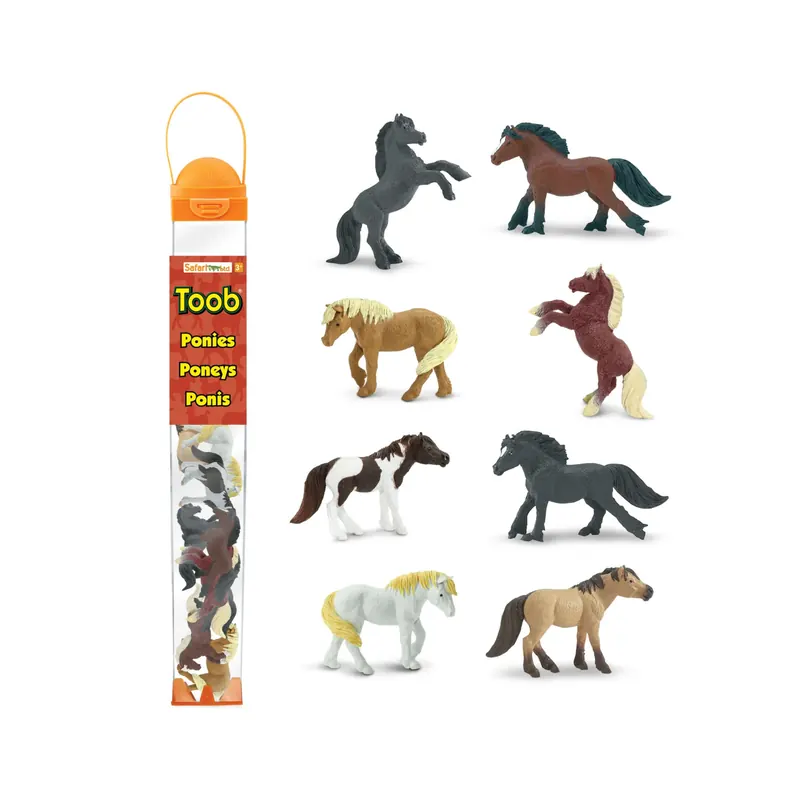 Poneys Toob - Tube équestre Safari Ltd 8 figurines miniatures réalistes