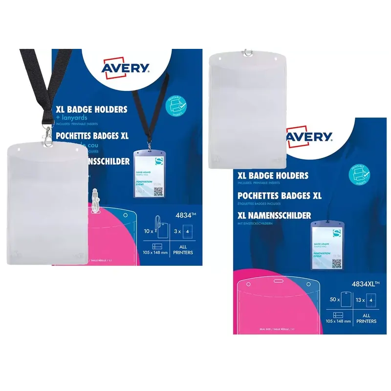 Porte badges Avery plastique XL
