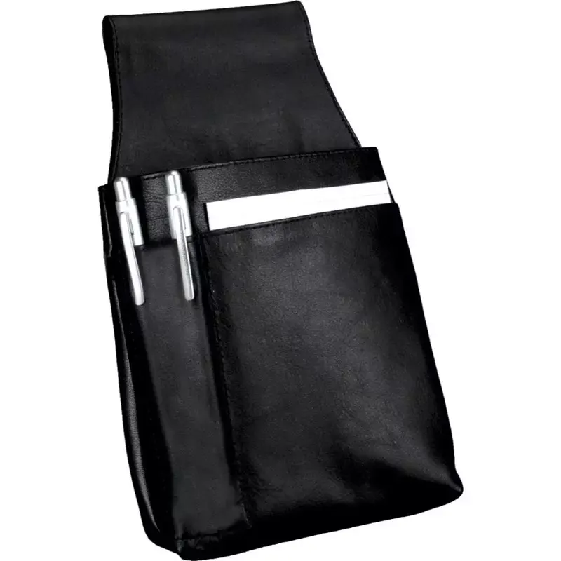 Portefeuille de serveur en cuir nappa noir avec porte-monnaie
