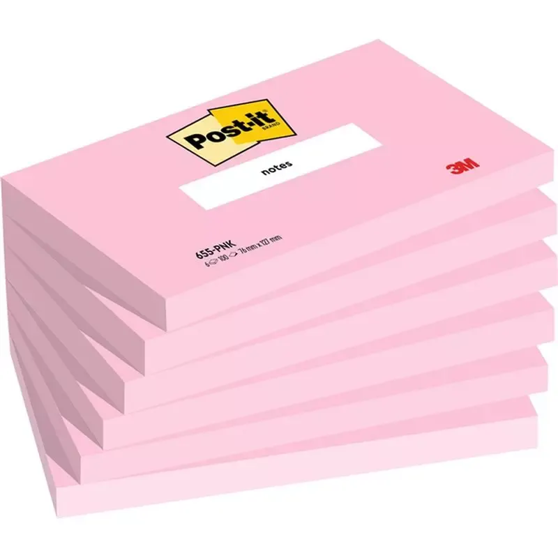 Post-it 6 Bloc-notes adhésifs Notes 127 x 76 mm - rose flamant