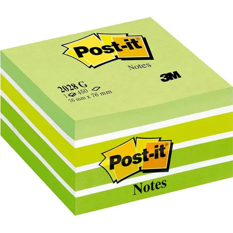 Post-it - Bloc cube - 450 feuilles - 76 x 76 mm - vert pastel
