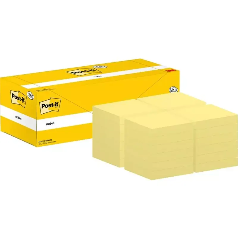 Post-it Bloc-note adhésif 76 x 76 mm 12+12 GRATUIT