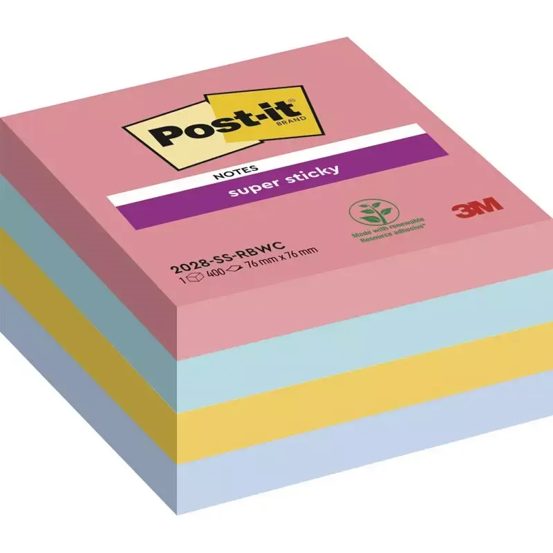 Post-it Bloc-note Super Sticky Notes 76 x 76 mm assorti